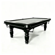 QUESLA 7/8/9FT Slate Pool Table 20mm Slate Solid Timber Adjustable Levellers for Home Club Office - Black Frame & Grey Felt