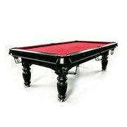 QUESLA 7/8/9FT Slate Pool Table 20mm Slate Solid Timber Adjustable Levellers for Home Club Office - Black Frame & Red Felt