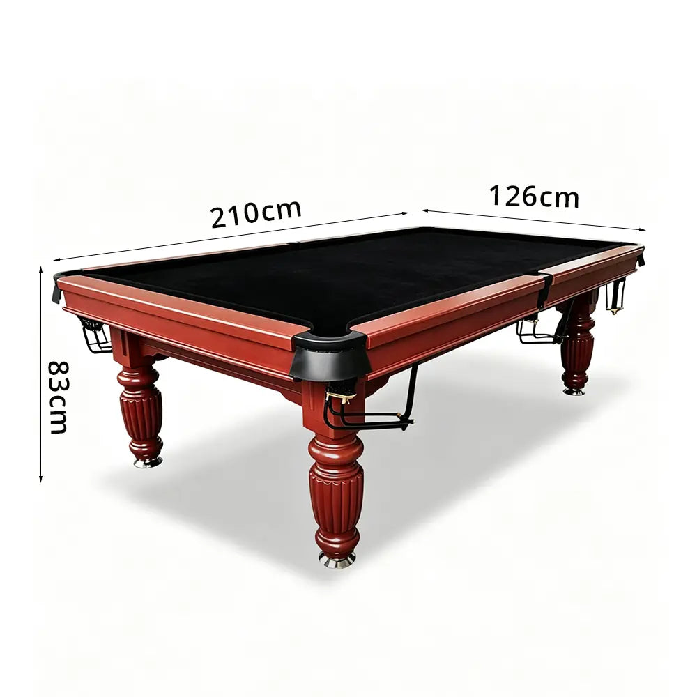 QUESLA 7/8/9FT Slate Pool Table 20mm Slate Solid Timber Adjustable Levellers for Home Club Office - Walnut Frame & Black Felt