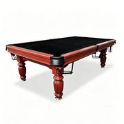 QUESLA 7/8/9FT Slate Pool Table 20mm Slate Solid Timber Adjustable Levellers for Home Club Office - Walnut Frame & Black Felt