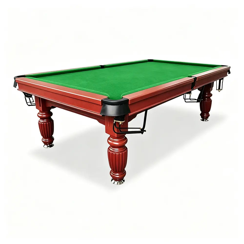 QUESLA 7/8/9FT Slate Pool Table 20mm Slate Solid Timber Adjustable Levellers for Home Club Office - Walnut Frame & Green Felt