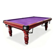 QUESLA 7/8/9FT Slate Pool Table 20mm Slate Solid Timber Adjustable Levellers for Home Club Office - Walnut Frame & Purple Felt