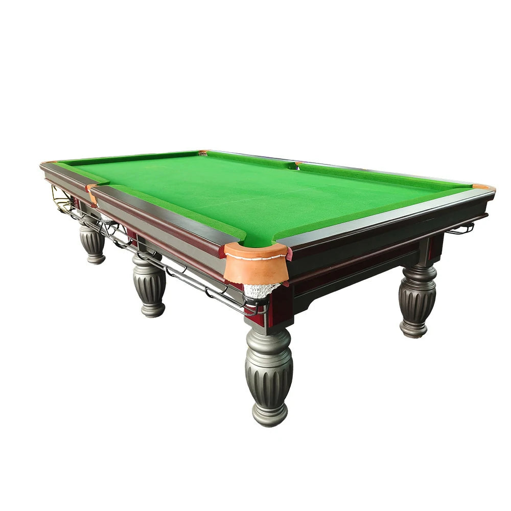 QUESLA 9FT Billiard Table - Solid Oak Frame, Bluestone Slate Surface, Durable Copper Pockets