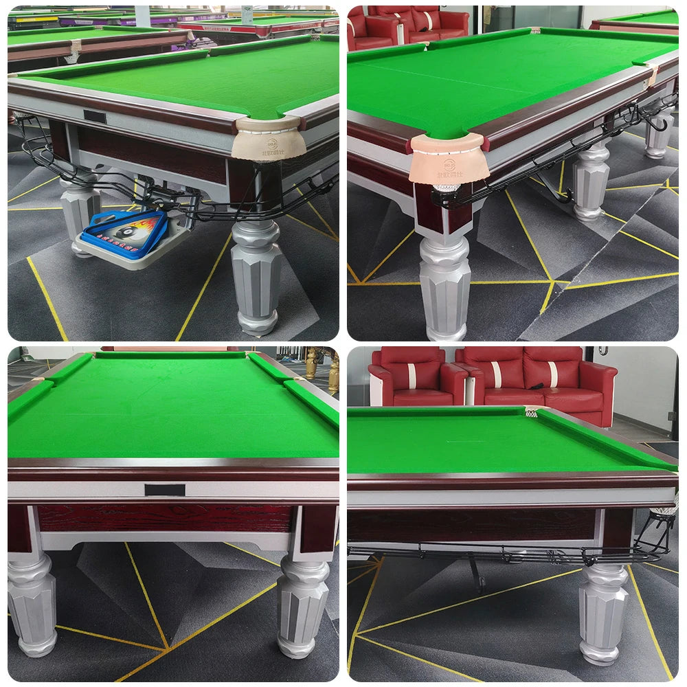 QUESLA 9FT Billiard Table - Nordic Minimalist Design with Silver Accents, Sleek Style, Functional and Decorative