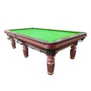 QUESLA 9FT Billiard Table - Nordic Design, Reddish-Brown Frame, Sleek Style, Functional and Decorative