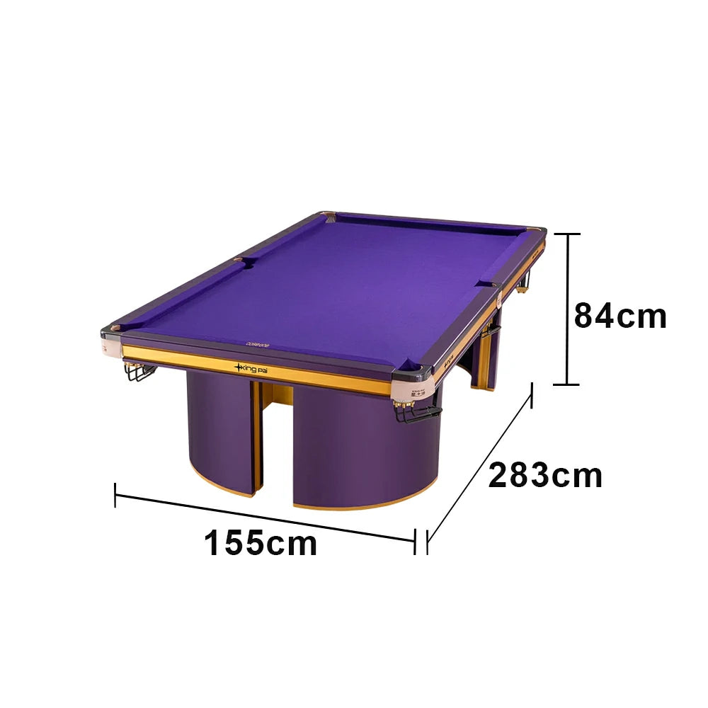 XINGPAI Professional Billiard Table 50mm Slate 18-Point Steel Frame Tournament Size Premium Home Game Room - Purple