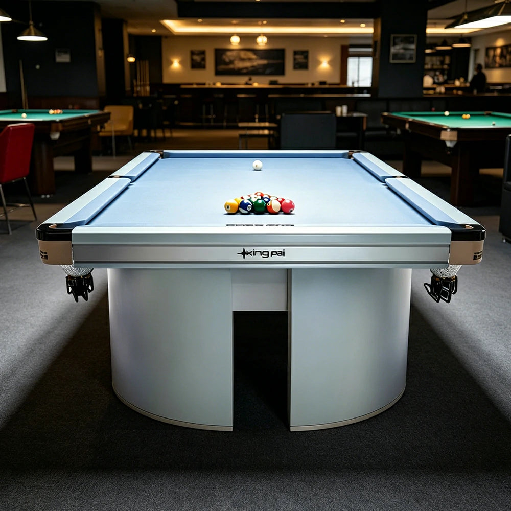 XINGPAI Professional Billiard Table 50mm Slate 18-Point Steel Frame Tournament Size Premium Home Game Room - Blue