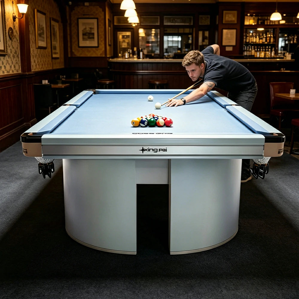 XINGPAI Professional Billiard Table 50mm Slate 18-Point Steel Frame Tournament Size Premium Home Game Room - Blue
