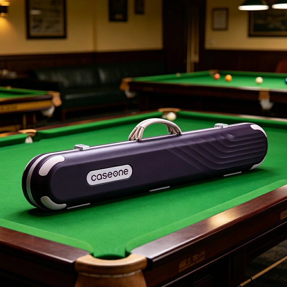 QUESLA Billiard Cue Case 3 Butts 4 Shafts EVA Hard Shell Waterproof Portable Storage 83.5cm Home Club Travel Use - Purple