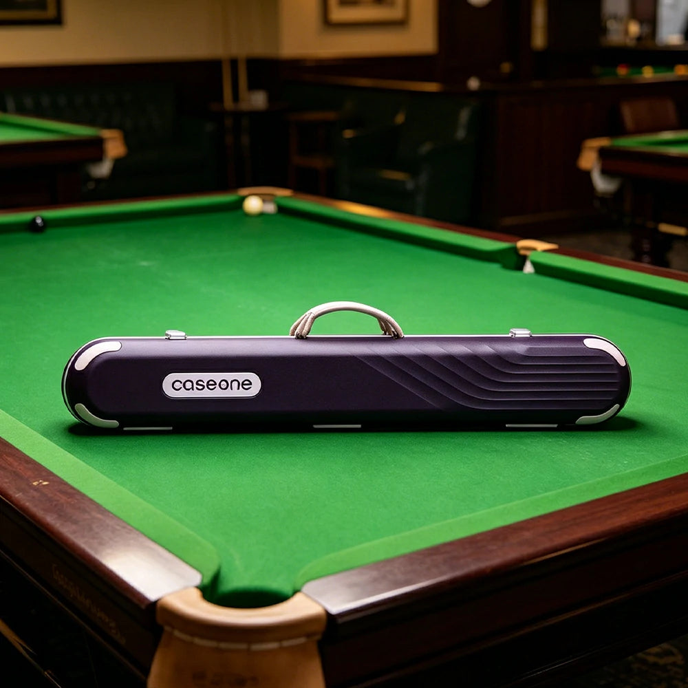 QUESLA Billiard Cue Case 3 Butts 4 Shafts EVA Hard Shell Waterproof Portable Storage 83.5cm Home Club Travel Use - Purple