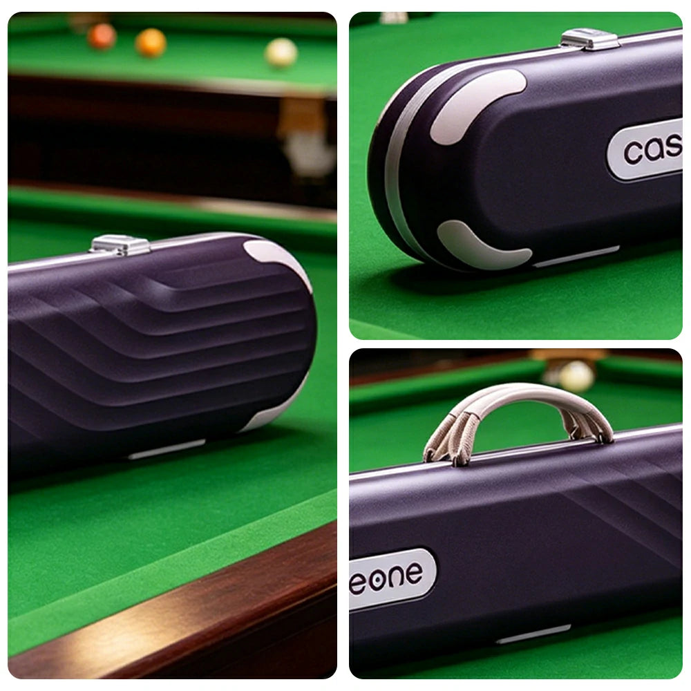 QUESLA Billiard Cue Case 3 Butts 4 Shafts EVA Hard Shell Waterproof Portable Storage 83.5cm Home Club Travel Use - Purple