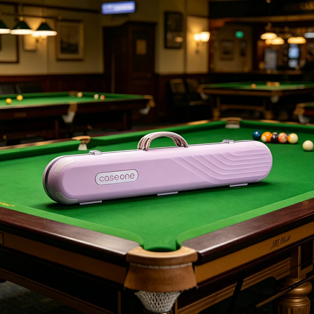 QUESLA Billiard Cue Case 3 Butts 4 Shafts EVA Hard Shell Waterproof Portable Storage 83.5cm Home Club Travel Use - Pink