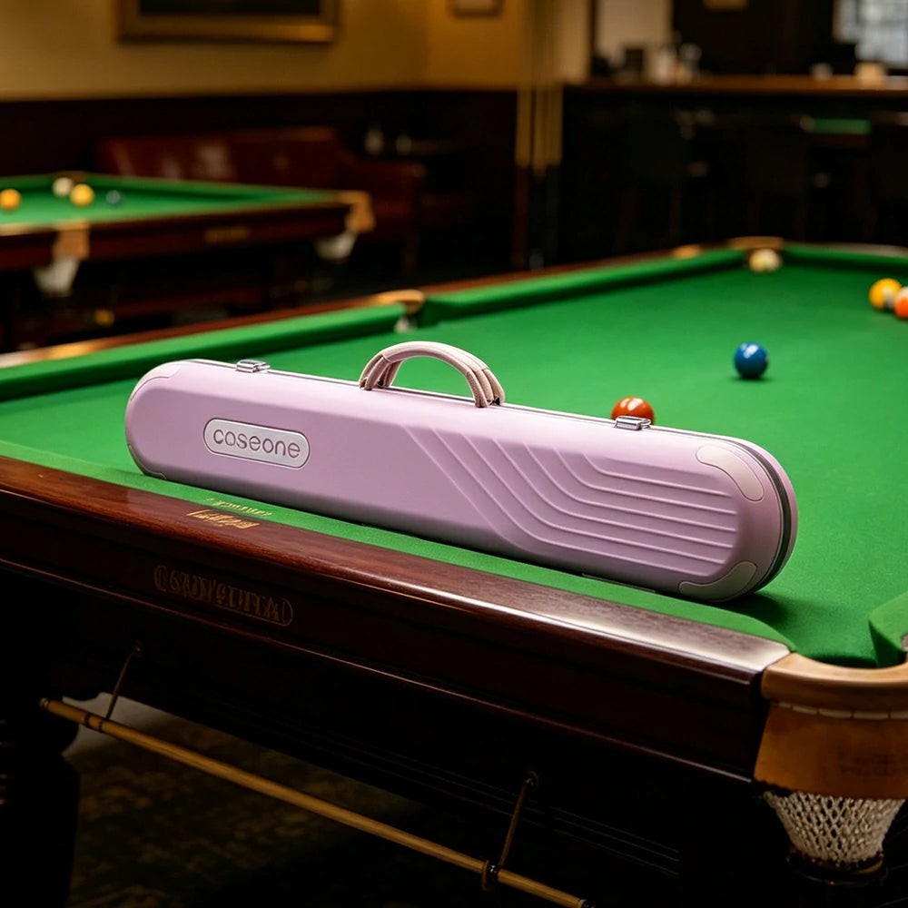 QUESLA Billiard Cue Case 3 Butts 4 Shafts EVA Hard Shell Waterproof Portable Storage 83.5cm Home Club Travel Use - Pink
