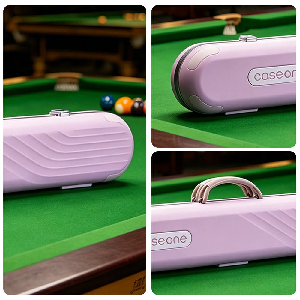 QUESLA Billiard Cue Case 3 Butts 4 Shafts EVA Hard Shell Waterproof Portable Storage 83.5cm Home Club Travel Use - Pink