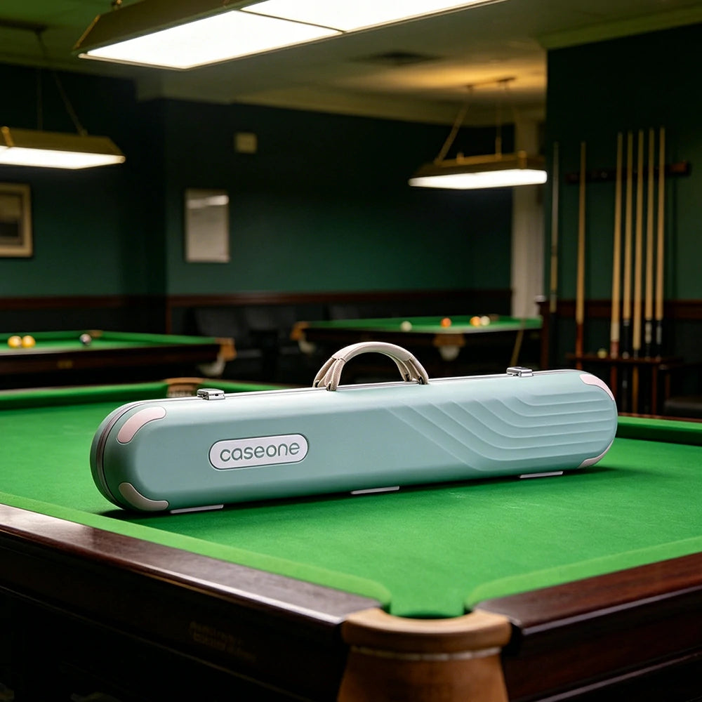 QUESLA Billiard Cue Case 3 Butts 4 Shafts EVA Hard Shell Waterproof Portable Storage 83.5cm Home Club Travel Use - Blue