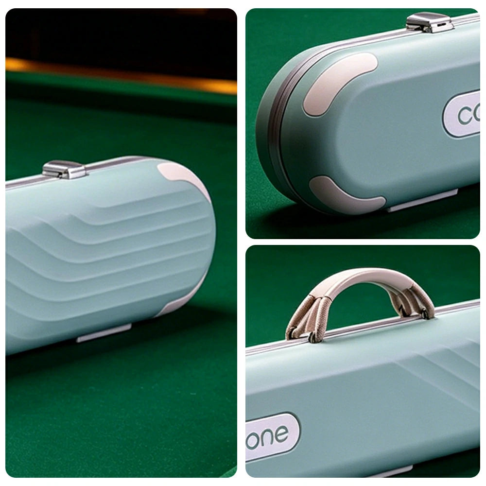 QUESLA Billiard Cue Case 3 Butts 4 Shafts EVA Hard Shell Waterproof Portable Storage 83.5cm Home Club Travel Use - Blue