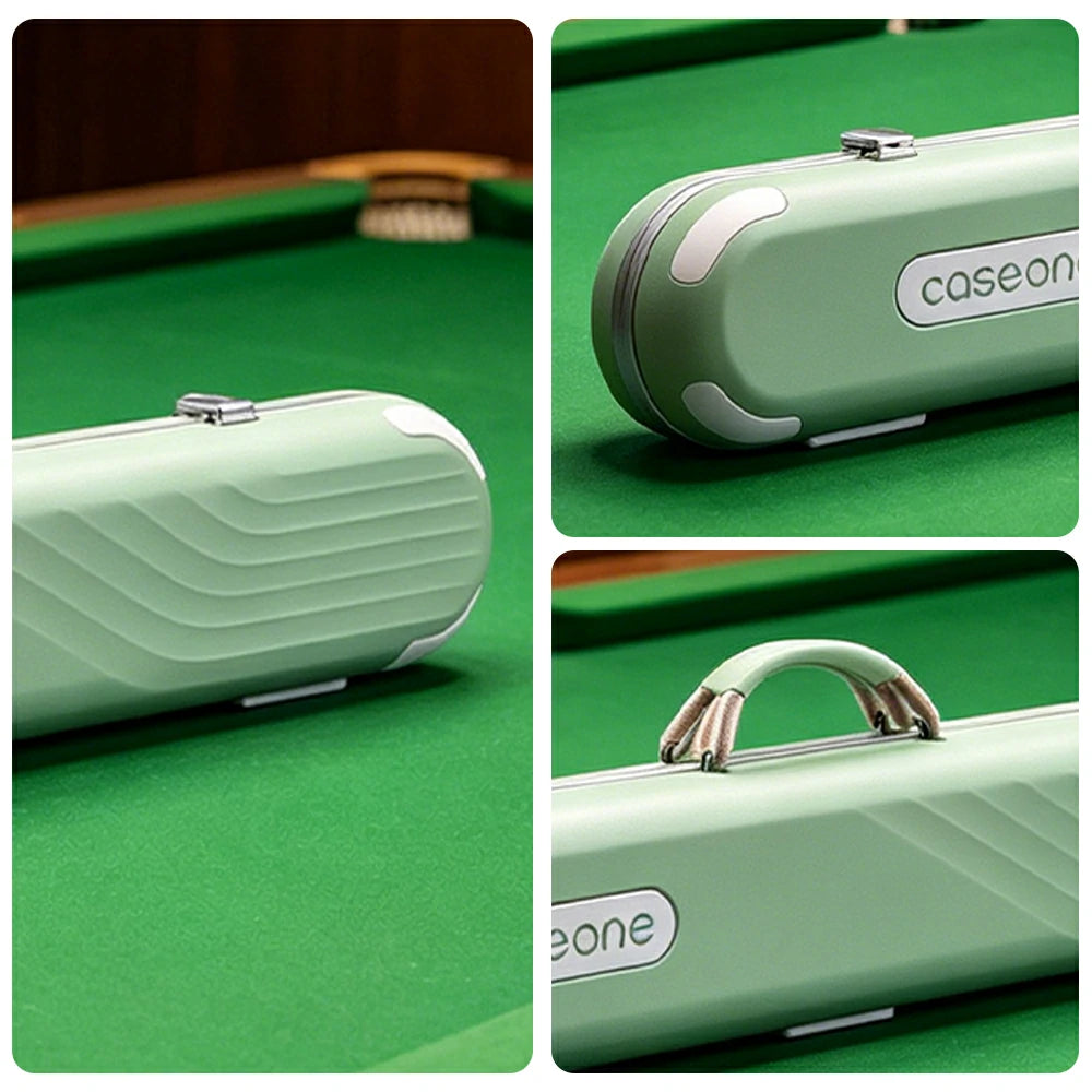 QUESLA Billiard Cue Case 3 Butts 4 Shafts EVA Hard Shell Waterproof Portable Storage 83.5cm Home Club Travel Use - Green