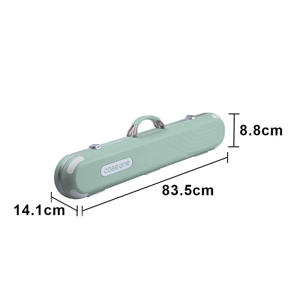 QUESLA Billiard Cue Case 3 Butts 4 Shafts EVA Hard Shell Waterproof Portable Storage 83.5cm Home Club Travel Use - Green