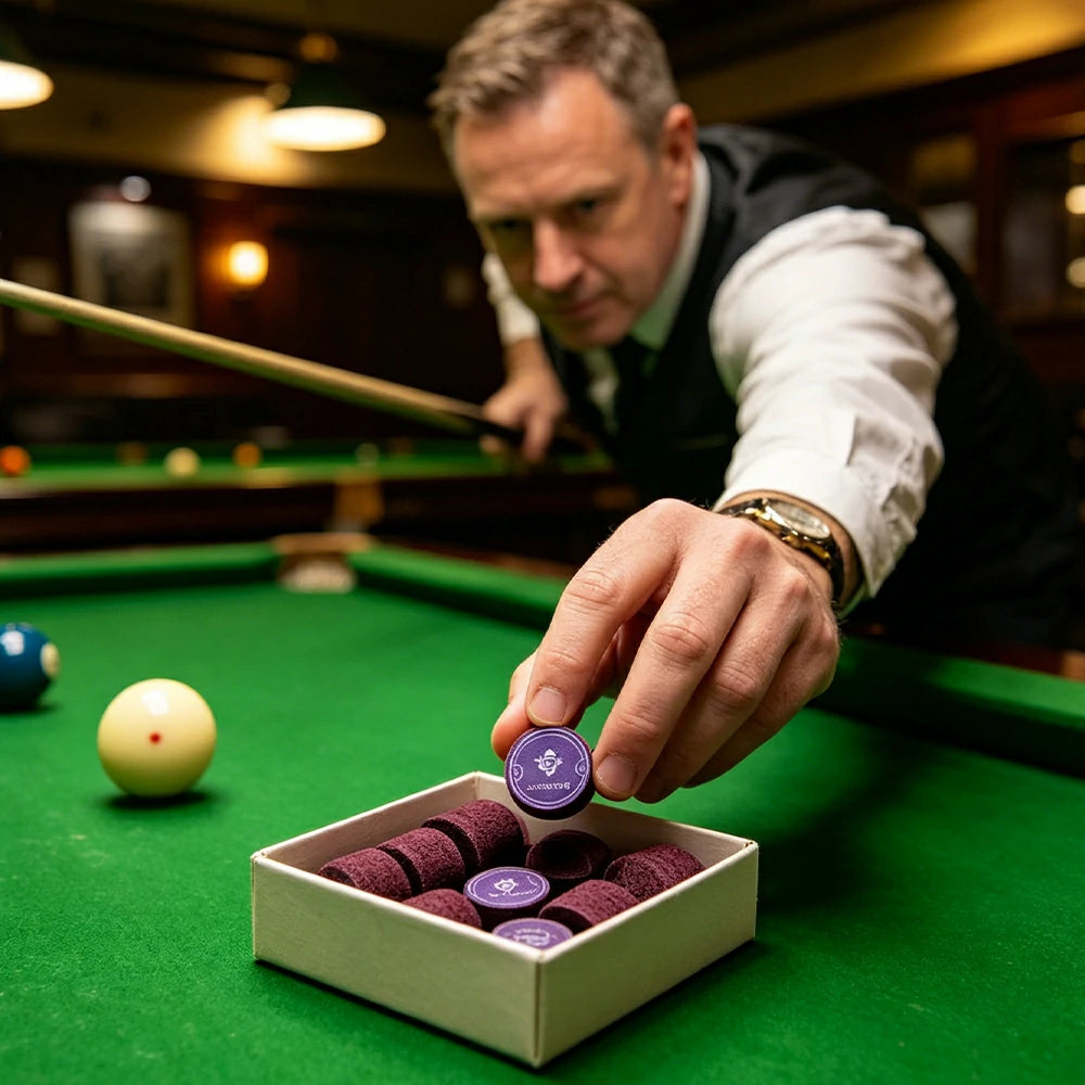 QUESLA Billiard Cue Tip Multi Layer Leather High Control Precision Durable Replacement for Pool Snooker Cues