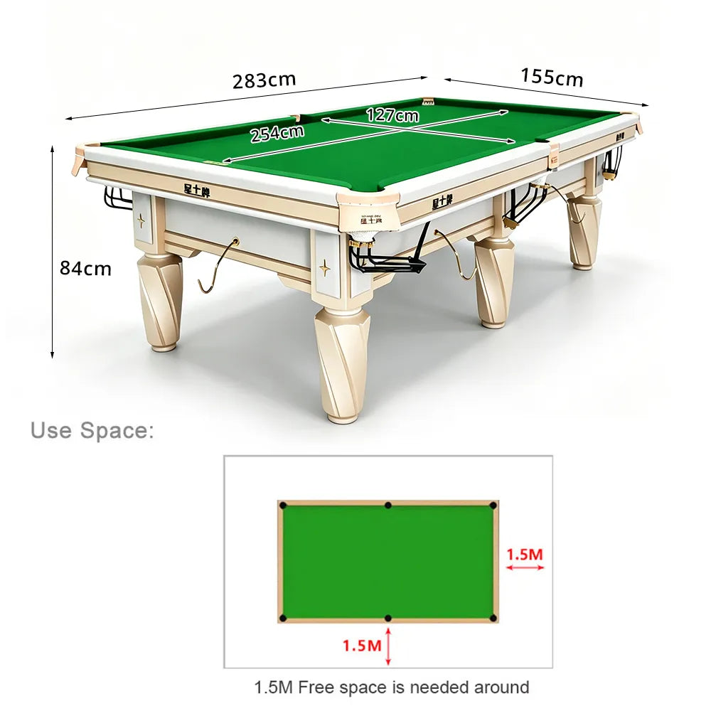 XINGPAI C19 9FT Professional Billiard Table - Tournament Pool Table with Premium Slate & Steel Frame for Home Club Game Room - Ivory