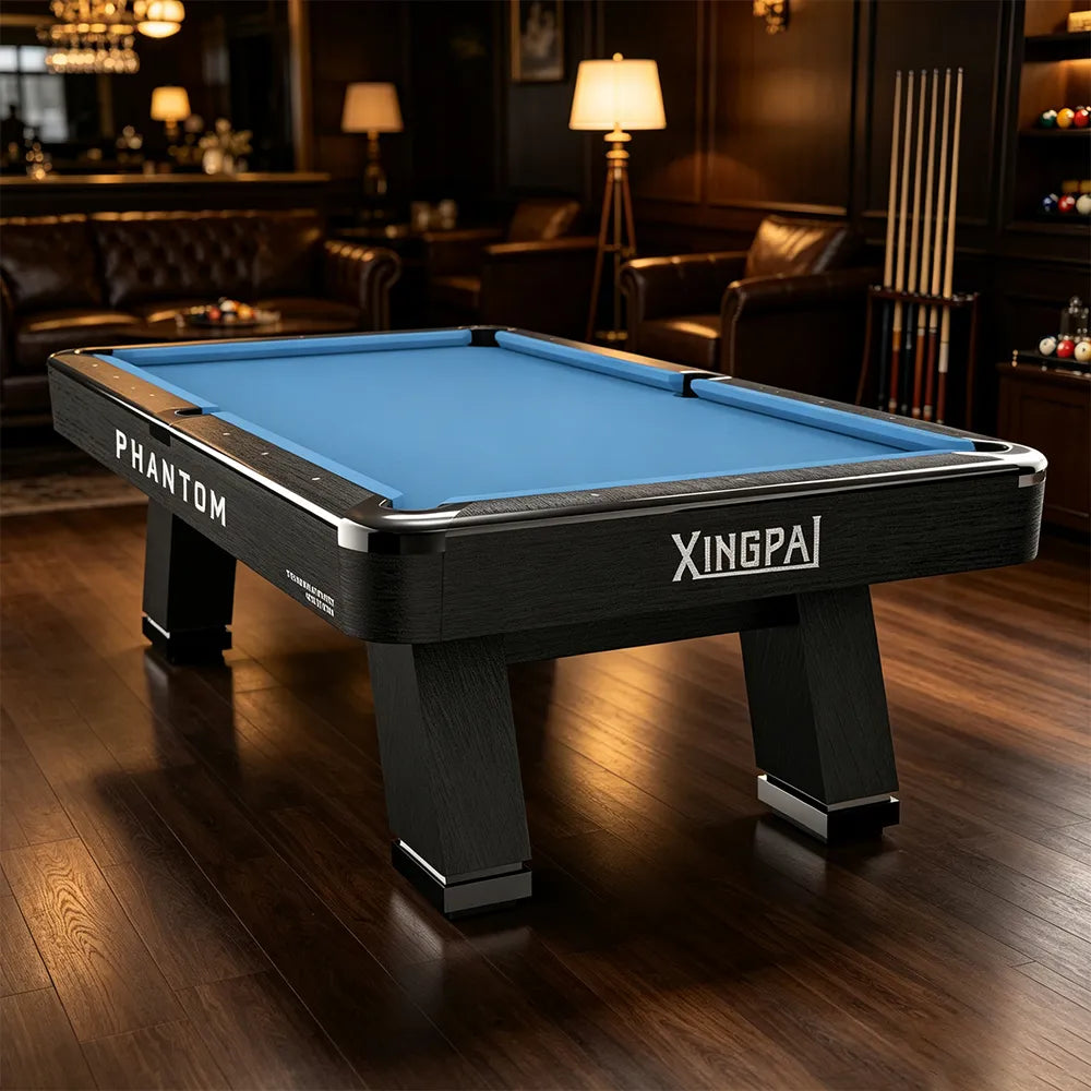 XINGPAI PHANTOM 9FT Professional Billiard Table - Tournament Edition Pool Table with Slate Surface for Home Club Game Room - Black