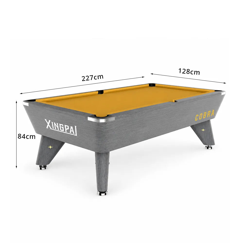 XINGPAI CORBA 6FT Billiard Table - Compact Slate Pool Table with Solid Wood Cushion & K55 Rubber for Home Game Room - Golden
