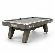 XINGPAI SOLA 9FT Professional Billiard Table - Slate Surface Pool Table with Solid Wood Rails & K55 Rubber for Home Club Game Room - Grey