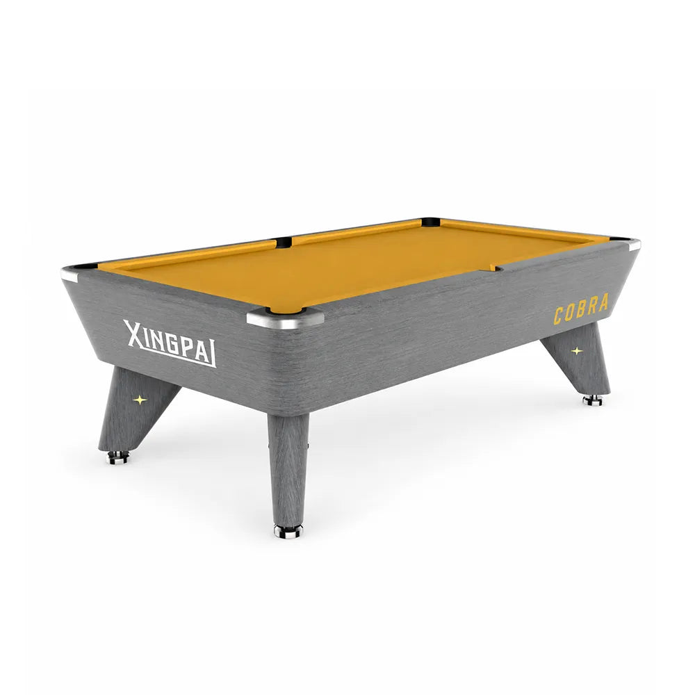 XINGPAI CORBA 6FT Billiard Table - Compact Slate Pool Table with Solid Wood Cushion & K55 Rubber for Home Game Room - Golden