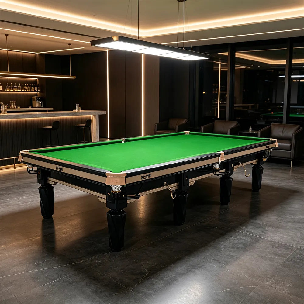 XINGPAI S105 12FT Professional Billiard Table - Tournament Size Pool Table with Premium Slate Surface for Clubs & Home Game Room - Black
