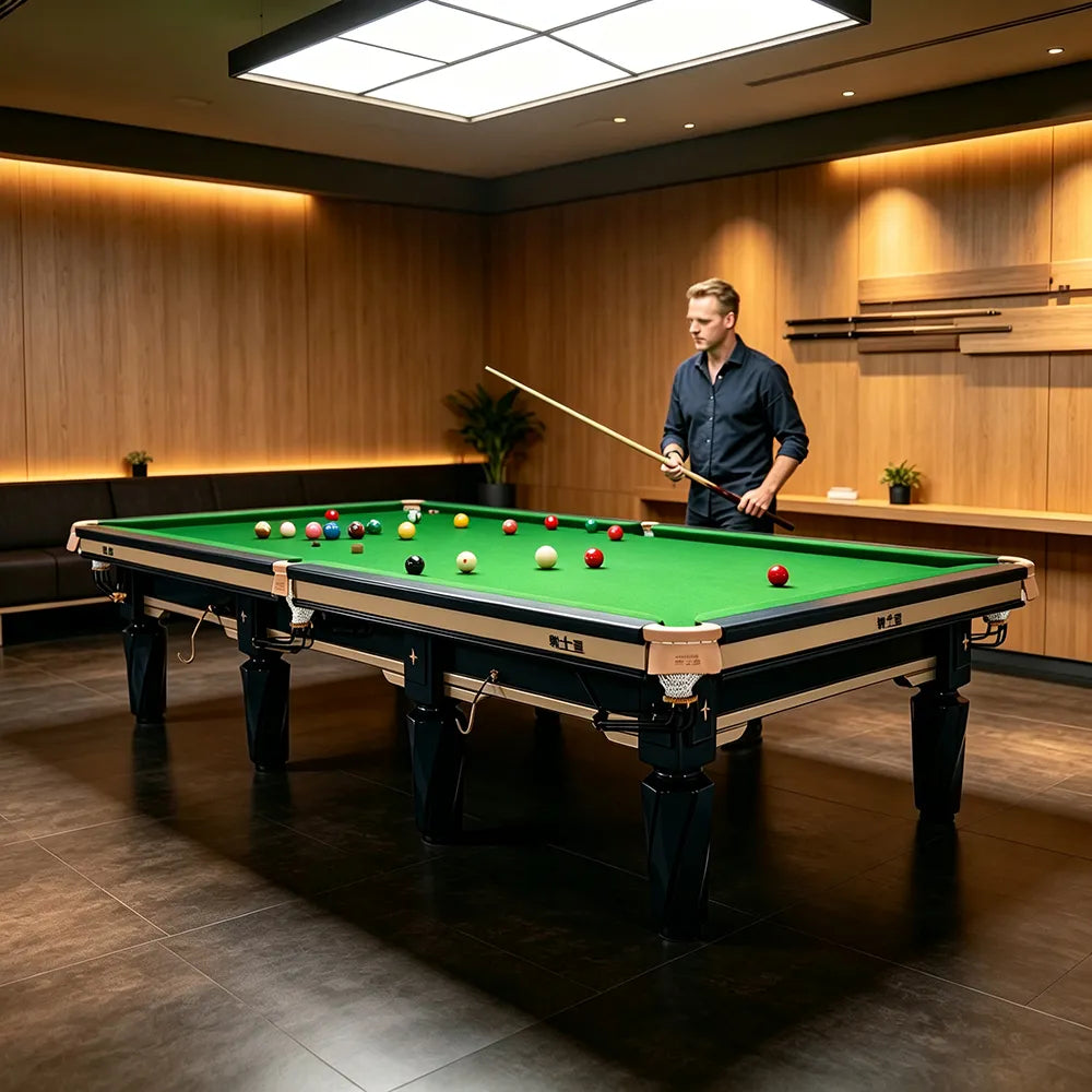XINGPAI S105 12FT Professional Billiard Table - Tournament Size Pool Table with Premium Slate Surface for Clubs & Home Game Room - Black