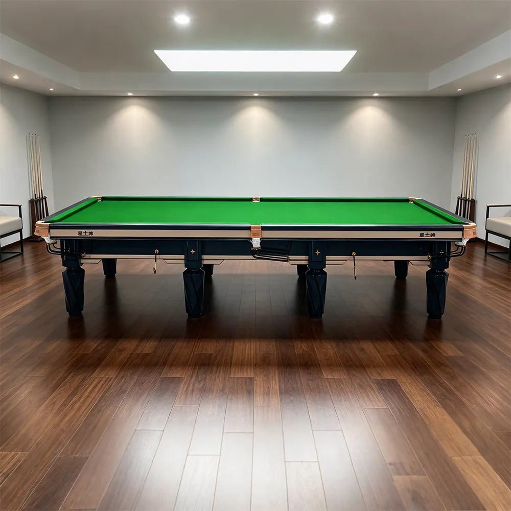XINGPAI S105 12FT Professional Billiard Table - Tournament Size Pool Table with Premium Slate Surface for Clubs & Home Game Room - Black