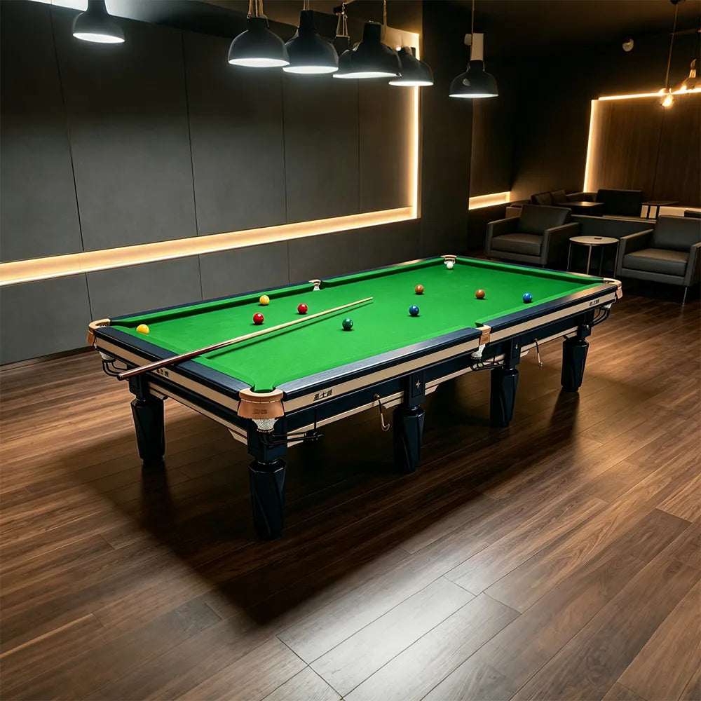 XINGPAI S105 12FT Professional Billiard Table - Tournament Size Pool Table with Premium Slate Surface for Clubs & Home Game Room - Black