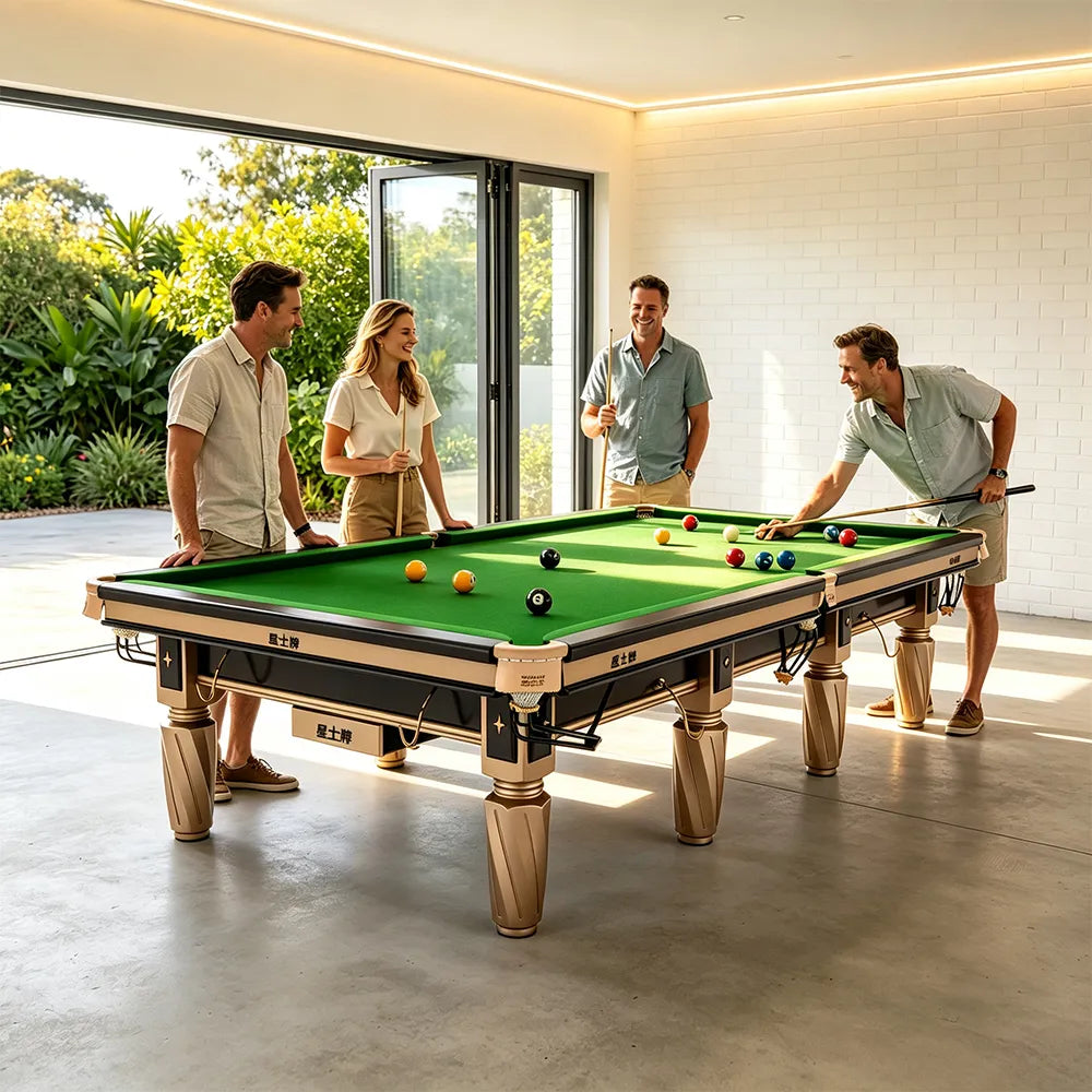 XINGPAI S106 12FT Professional Billiard Table - Tournament Size Pool Table with 50mm Slate & Premium Steel Frame for Club Game Room - Ivory