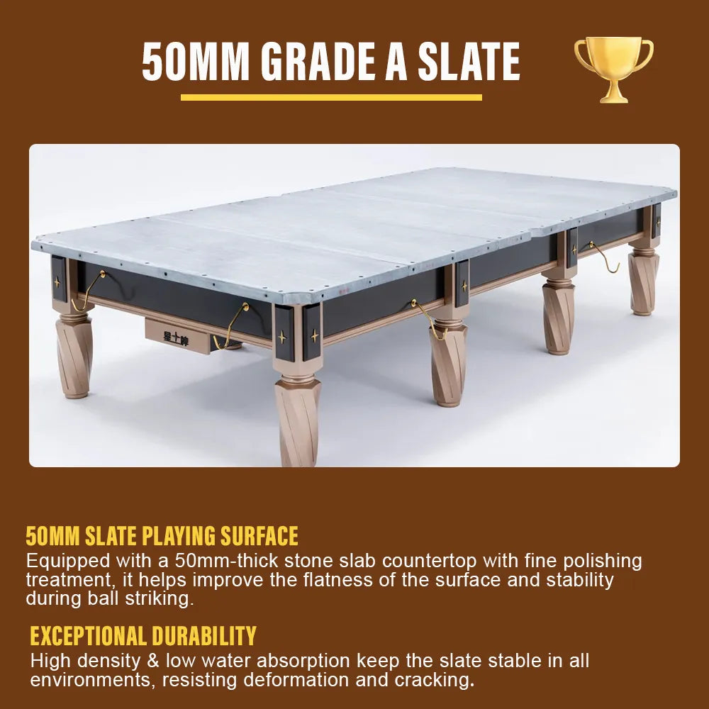 XINGPAI S106 12FT Professional Billiard Table - Tournament Size Pool Table with 50mm Slate & Premium Steel Frame for Club Game Room - Ivory