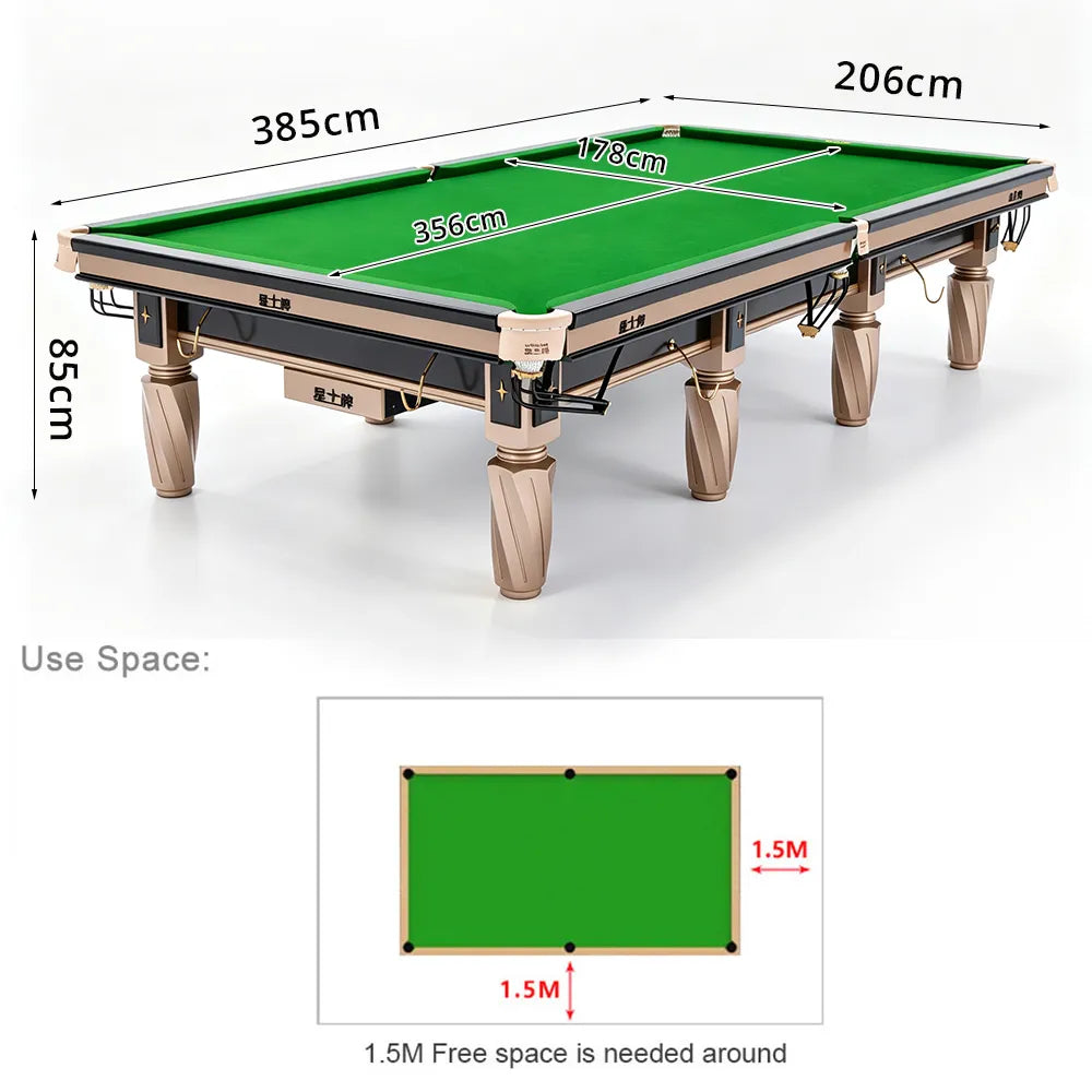 XINGPAI S106 12FT Professional Billiard Table - Tournament Size Pool Table with 50mm Slate & Premium Steel Frame for Club Game Room - Ivory
