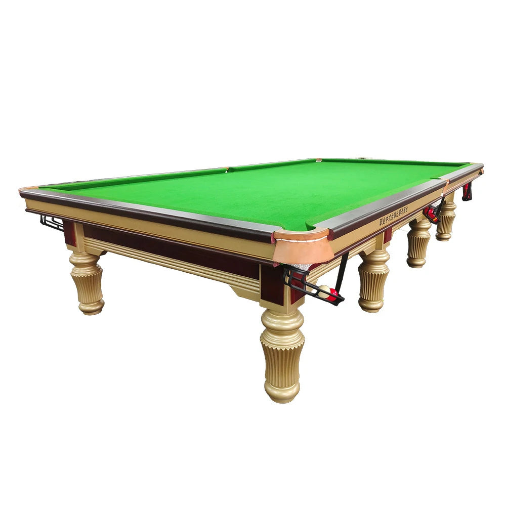 QUESLA 12FT Billiard Table Solid Pine Frame, Copper Pockets, Bluestone Slate Surface