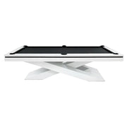 QUESLA WP09 7/8/9FT Premium Slate Billiard Table - 25mm Professional Slate Top, Luxury Frame with Free Accessories - White & Black