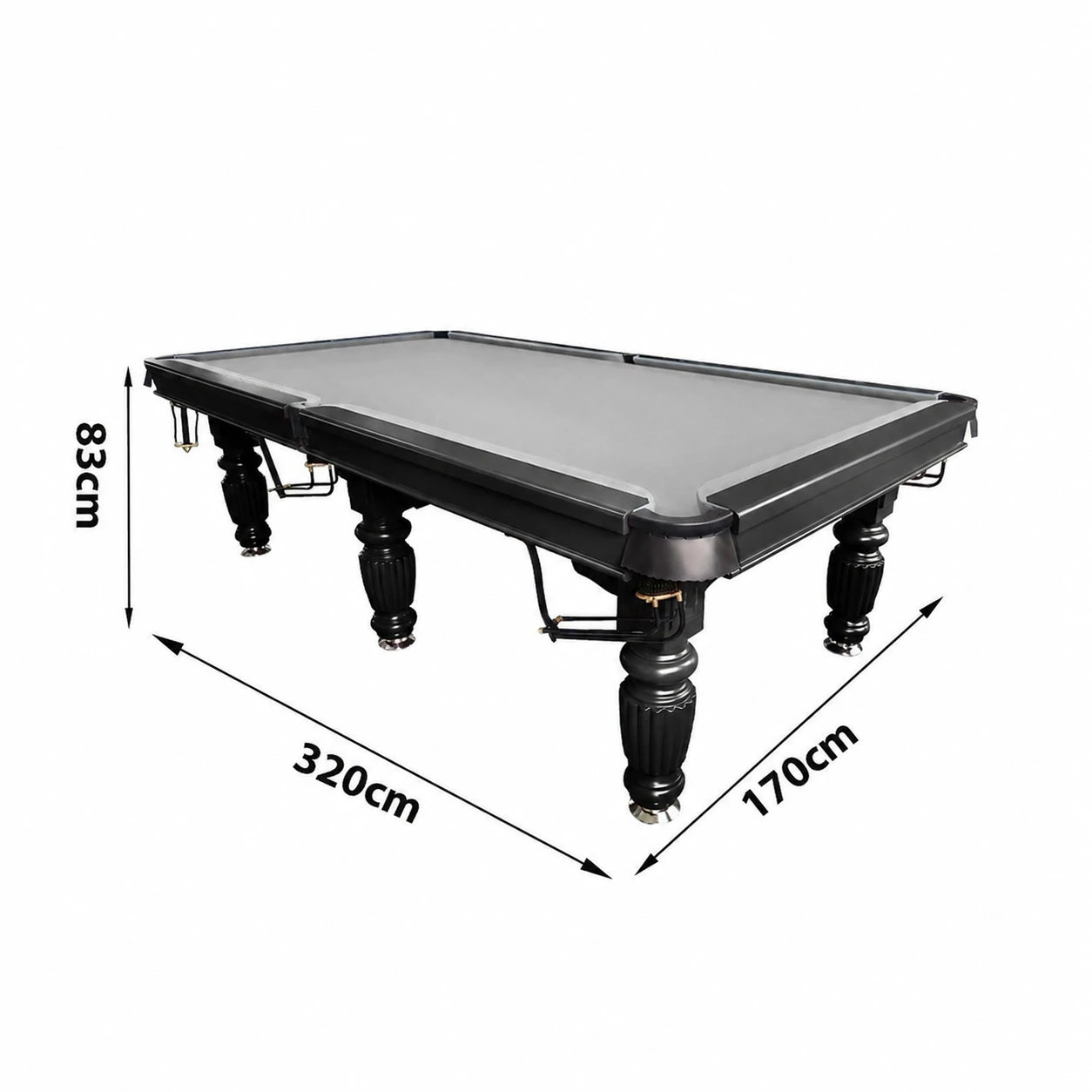 QUESLA 10FT Pool Table 2025 Model - Classic Slate Design Upgraded with Reinforced Legs & Pro Ball Nets - Professional Billiard Table, Solid Timber Black Frame