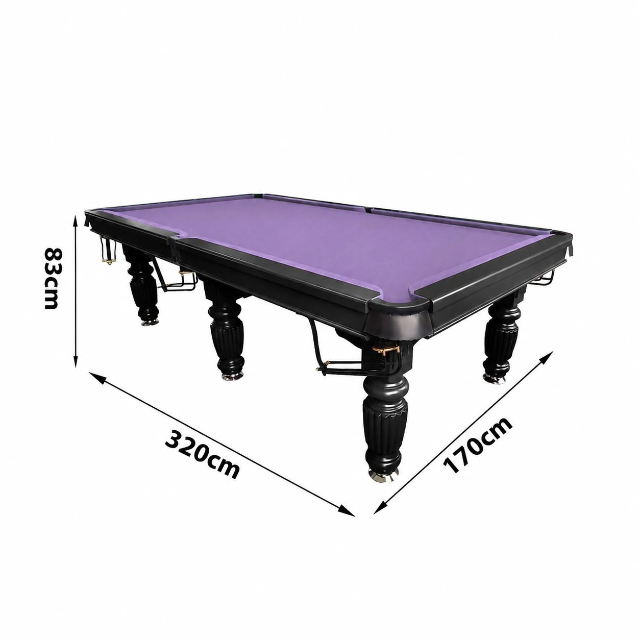 QUESLA 10FT Pool Table 2025 Model - Classic Slate Design Upgraded with Reinforced Legs & Pro Ball Nets - Professional Billiard Table, Solid Timber Black Frame