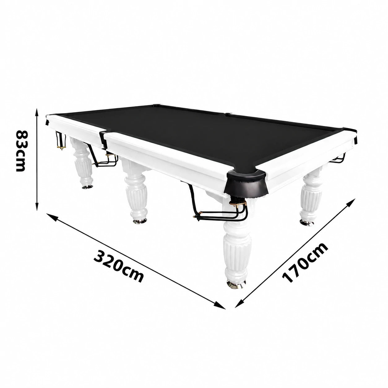 QUESLA 10FT Pool Table 2025 Model - Classic Slate Design Upgraded with Reinforced Legs & Pro Ball Nets - Professional Billiard Table, Solid Timber White Frame