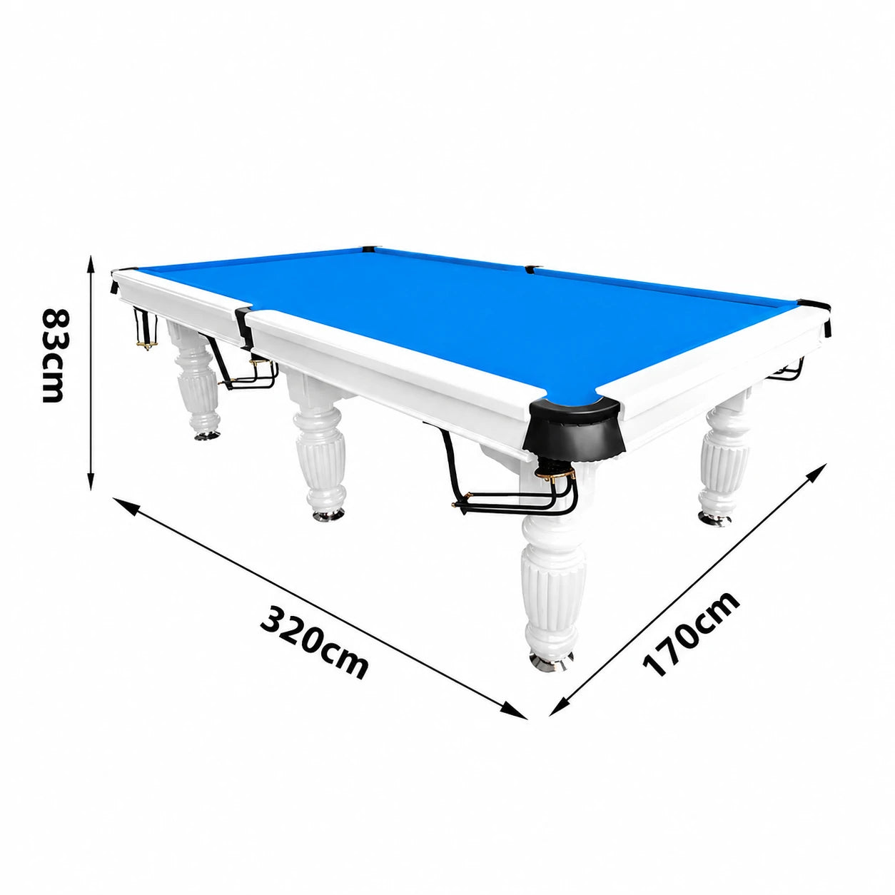 QUESLA 10FT Pool Table 2025 Model - Classic Slate Design Upgraded with Reinforced Legs & Pro Ball Nets - Professional Billiard Table, Solid Timber White Frame