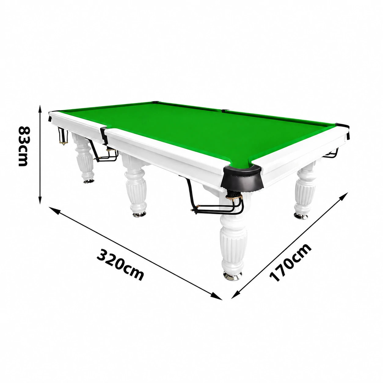 QUESLA 10FT Pool Table 2025 Model - Classic Slate Design Upgraded with Reinforced Legs & Pro Ball Nets - Professional Billiard Table, Solid Timber White Frame