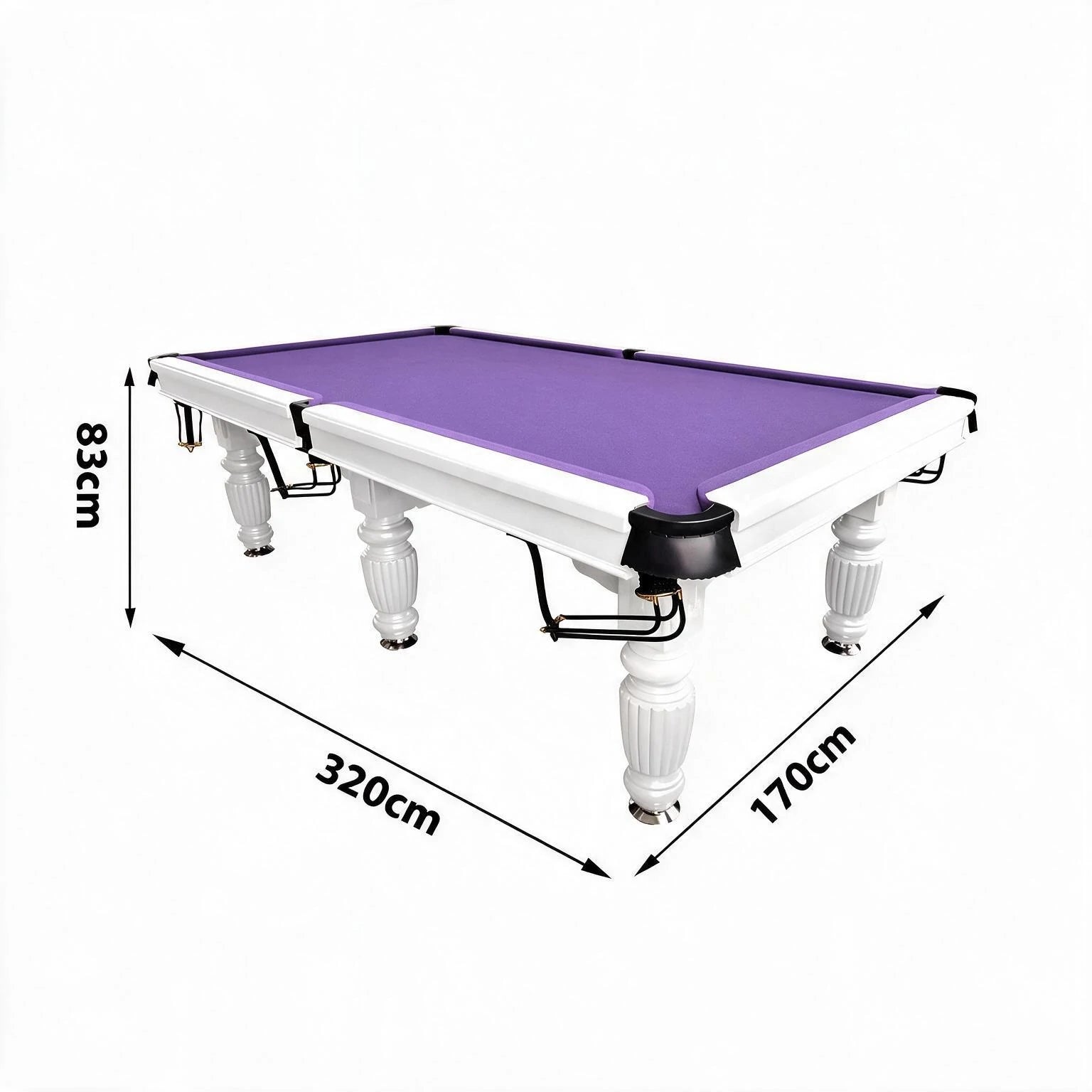 QUESLA 10FT Pool Table 2025 Model - Classic Slate Design Upgraded with Reinforced Legs & Pro Ball Nets - Professional Billiard Table, Solid Timber White Frame