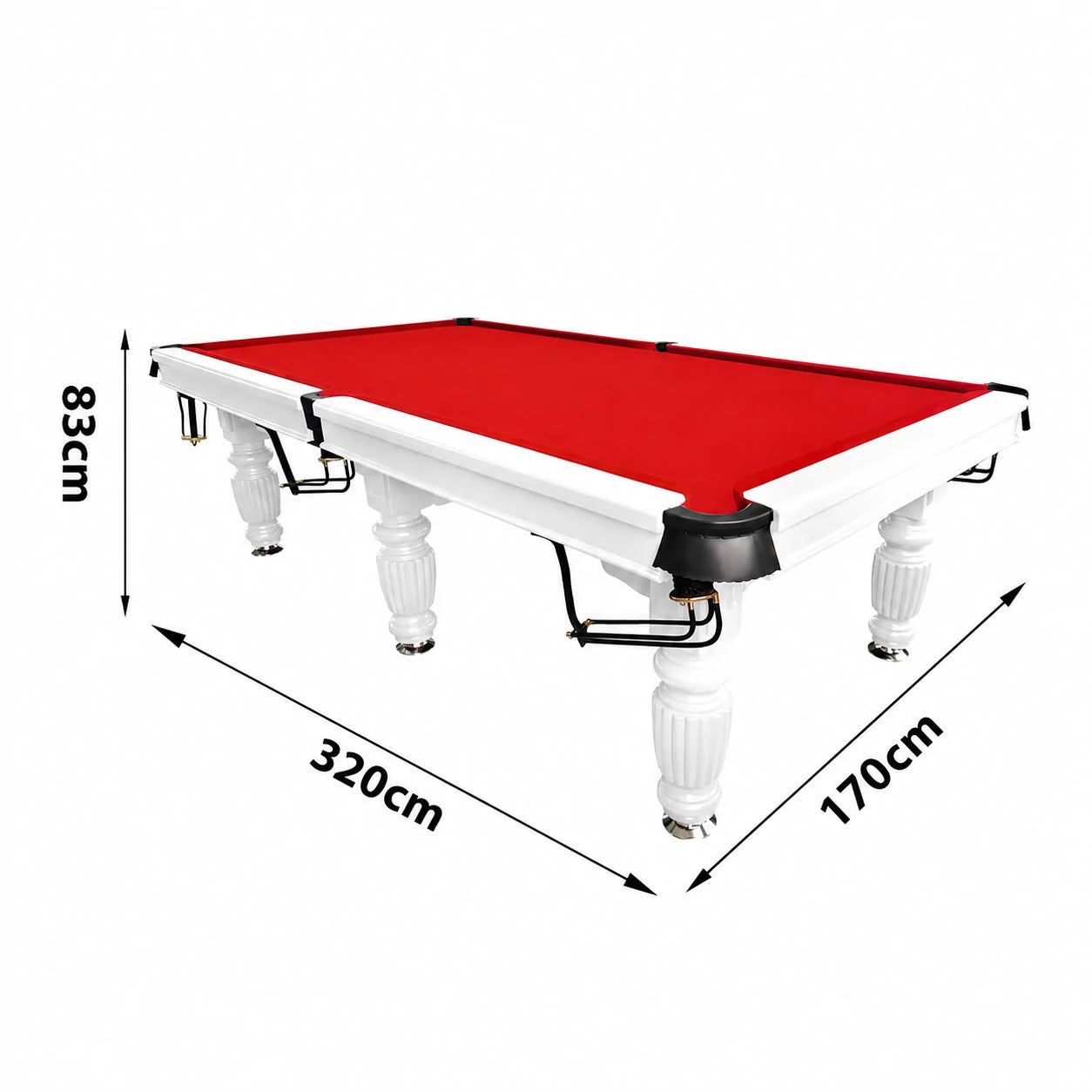 QUESLA 10FT Pool Table 2025 Model - Classic Slate Design Upgraded with Reinforced Legs & Pro Ball Nets - Professional Billiard Table, Solid Timber White Frame