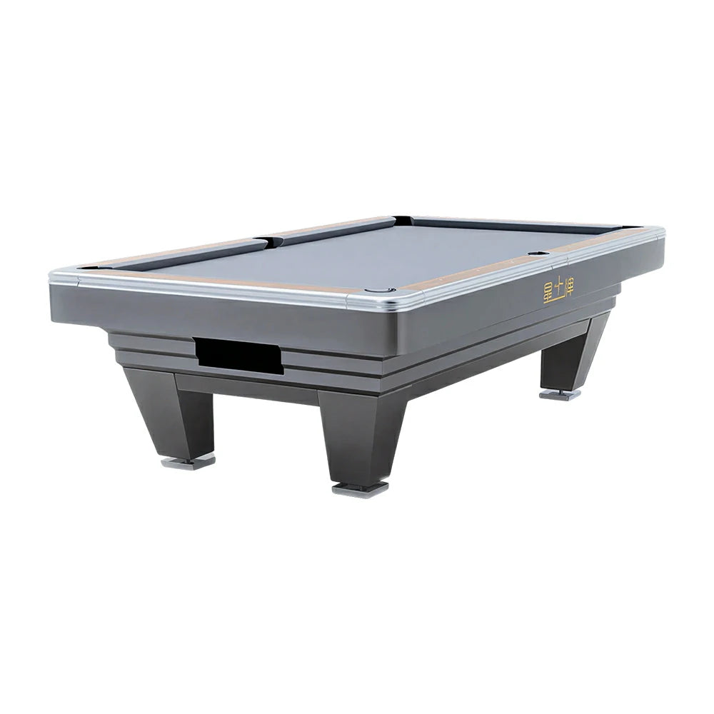 XINGPAI Amber 7/8/9FT Slate Pool Table, Carbon Steel Frame with Oak-Pine Construction, Premium Rubber Cushions, Ivory Finish, Tournament-Grade Professional Design, Free Accessories Package - Grey