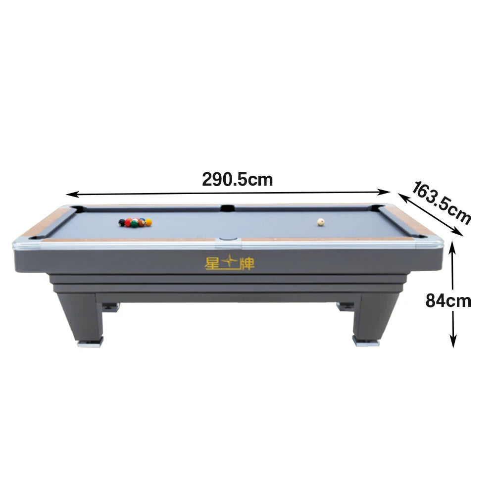 XINGPAI Amber 7/8/9FT Slate Pool Table, Carbon Steel Frame with Oak-Pine Construction, Premium Rubber Cushions, Ivory Finish, Tournament-Grade Professional Design, Free Accessories Package - Grey