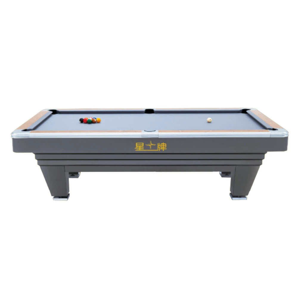XINGPAI Amber 7/8/9FT Slate Pool Table, Carbon Steel Frame with Oak-Pine Construction, Premium Rubber Cushions, Ivory Finish, Tournament-Grade Professional Design - Grey