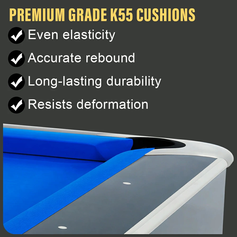 XINGPAI Eagle Eye 7/8/9FT Slate Pool Table, Carbon Steel Frame with Oak-Pine Structure, Ivory Meranti Veneer, K55 Cushions, Tournament-Grade Precision Design, Free Accessories Package - Silvery