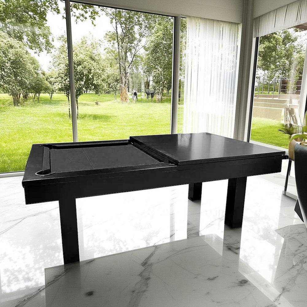 QUESLA 7FT Luxurious Slate Pool /Dining / Billiard Table Free Accessories - Black Frame