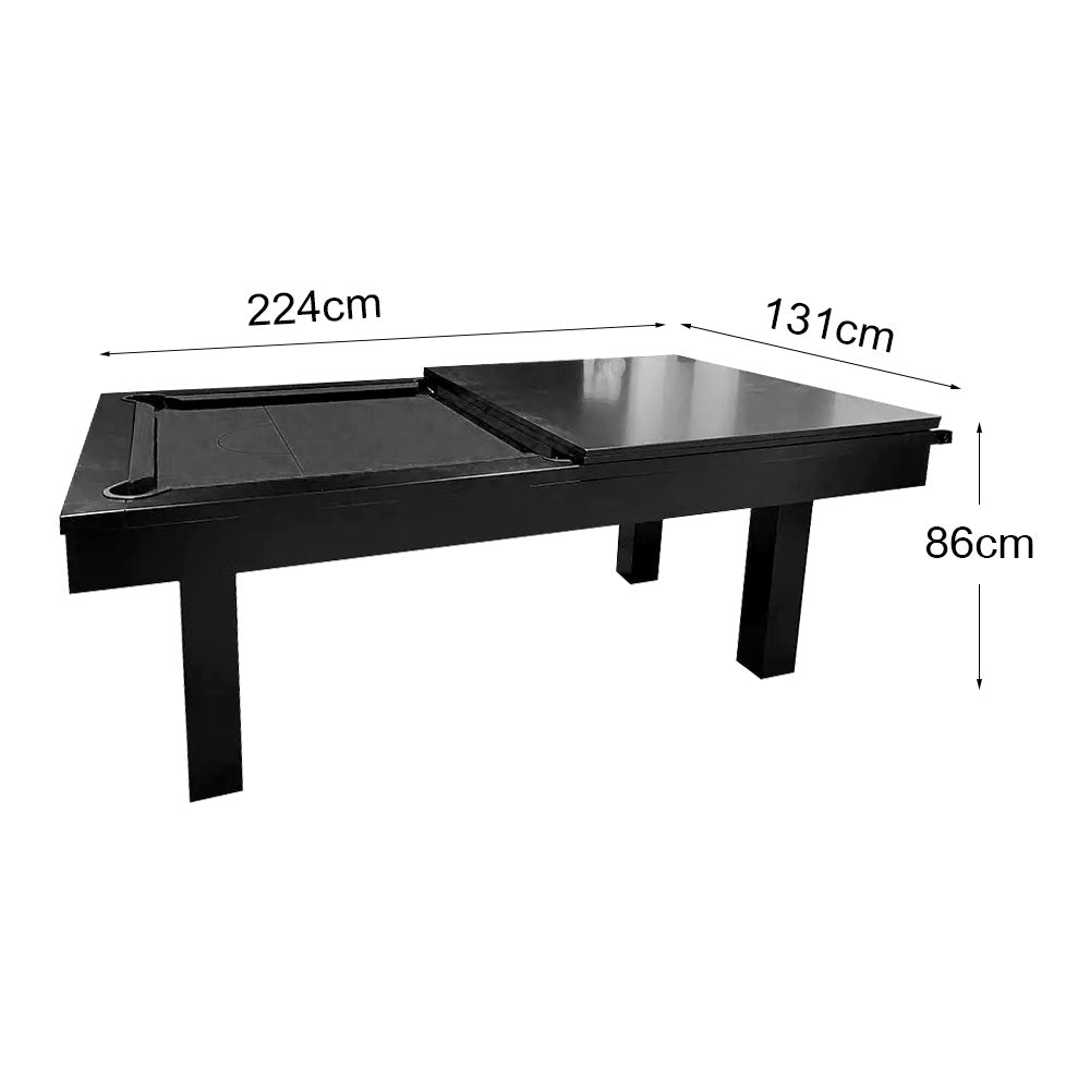 QUESLA 7FT Luxurious Slate Pool /Dining / Billiard Table Free Accessories - Black Frame
